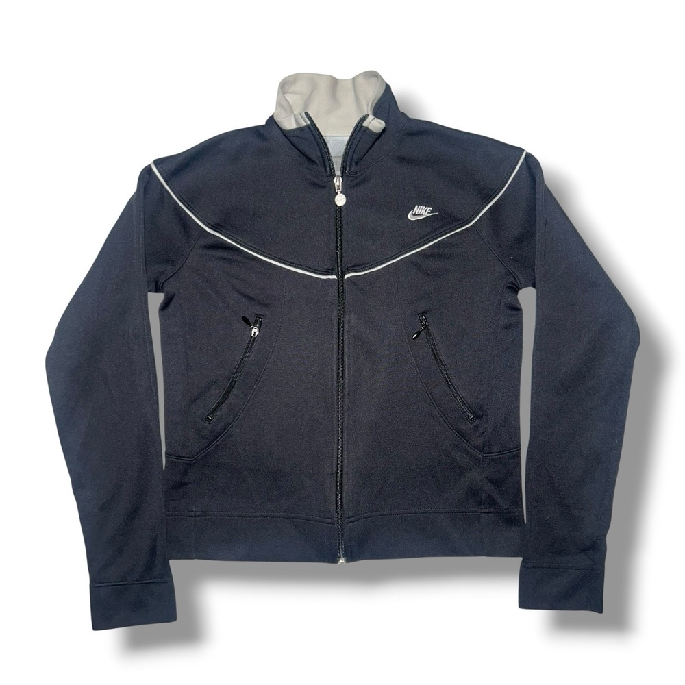 Nike Y2K Vintage Cropped Chevron Track Jacket - Women's Small (4-6)